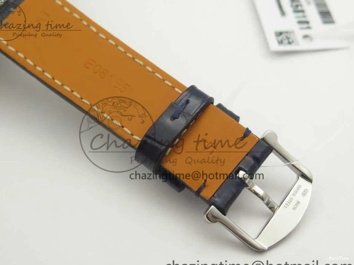 MIROTIME 0210 Fashionable Portofino IW458101 Diamond Bezel SS MK 1:1 Best Edition Blue Dial On Blue Leather Strap MIYOTA 7169